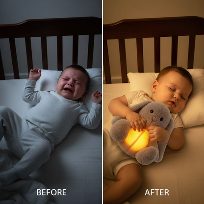 Baby Breath Baby Bear Soothes Otter Plush Toy Doll Baby Kids Soothing Music Baby Sleeping Companion Sound and Light Doll Toy